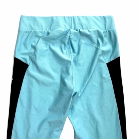 PUMA Xtg Spell Out Logo Stripe High Rise Running Leggings Tights Light Blue Sz L - Picture 5 of 9